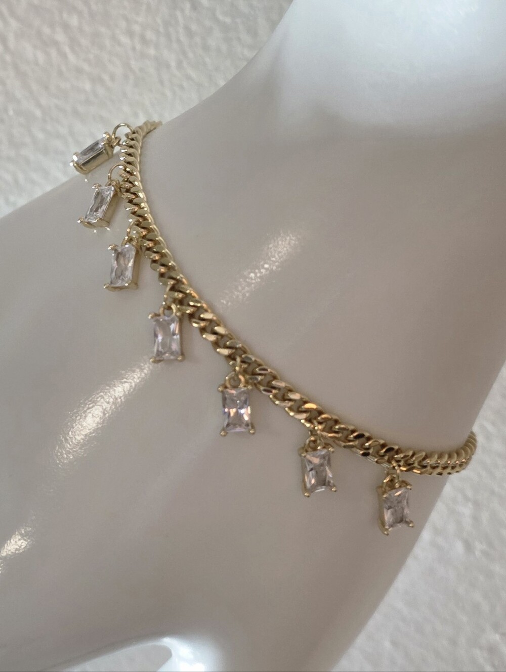 Link square crystals 7" bracelet